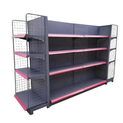 China Double Sided 1-5 Layer And Steel Gondola Metal Material Supermarket Shelf for sale