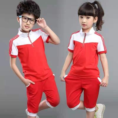 China School Shorts Sleeved Summer School Uniform Set For Elementary School Students for sale