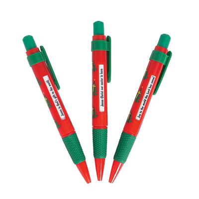 China Hot Sale Christmas Ballpen Simple Cheap Pen Back To School Student Stationery Christmas Message Point Pen Gift Promotion for sale