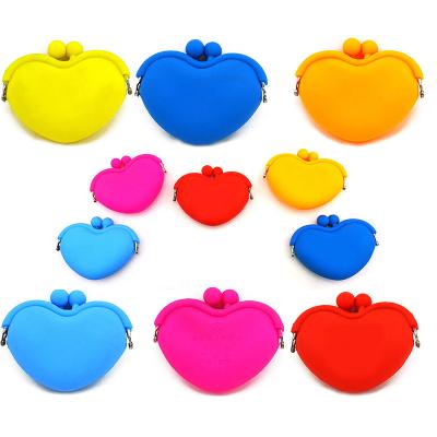 China Silicone Wallet Promotion Gifts Heart Shape Silicone Money Bag Key Wallet For Fashion Girls Silicone Bag Coin Purse for sale