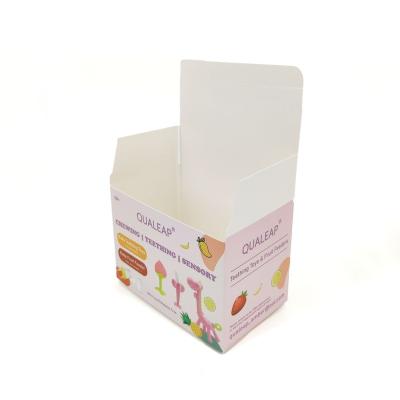 China Recycled Materials Dongguan Factory Accept MOQ 350gsm Custom Small Paper Card Box For Baby Teething Toys for sale