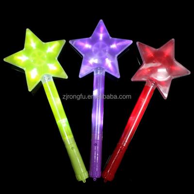 China Colorful LED light stick with five-pointed star magic stick can be customized LOGO girl toy fairy magic wand RF-1187 for sale