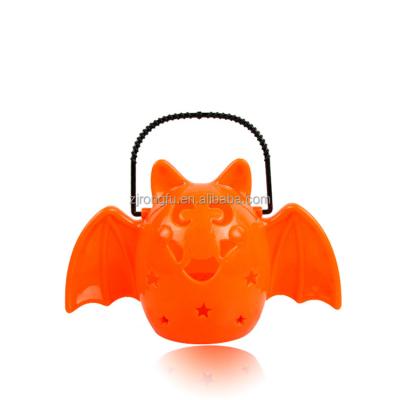 China Portable Led Halloween Bat Lantern Lantern Light Up Candy Bucket Lamp Ornament Holiday Party Desk Decor RF-999 for sale