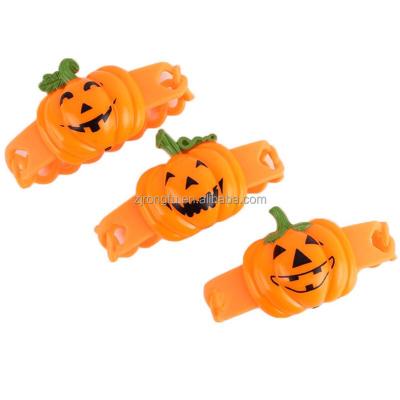 China Halloween Pumpkin Wristband Button Battery Operated LED Light Up Wristband Flashing Novelty RF-6694 LED Light Up Wristband for sale