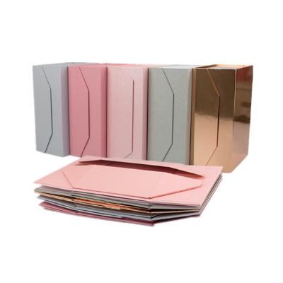 China Materials Logo Custom Print Hair Extension Storage Package Recycled Luxury Cosmetic Folding Wig Packaging Gift Box for sale