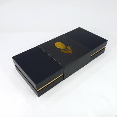 China Wholesale Custom Recyclable Luxury Logo Black Two Piece Clothing Packaging Gift Paper Box for sale