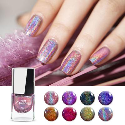 China Shimmer Glitter Nail Polish Holographic Shiny Nail Art Decorations 7ml Shimmer Glitter Laser Nail Polish Diamond Laser Sequins Varnish Holo for sale