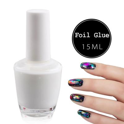 China Nail Transfer Glue 15ml Foil Top Quality Nail Art Cream White Star Glue Foils Transfer Adhesive UV Gel Polish DIY Design Manicure Tools for sale