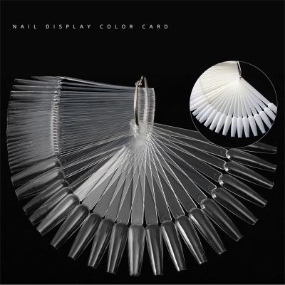 China Eco-Friendly 50pcs Ballet Nail Propeller Shaped Tips Show Artificial False Nail Art Display Manicure Tools Practice Color Chart ABS Material for sale