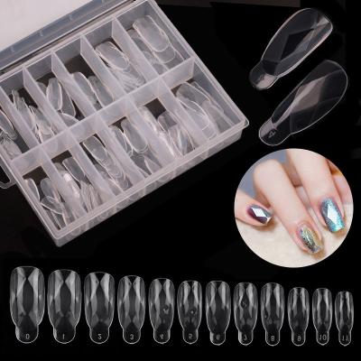 China Eco-Friendly 120 Pcs Diamond Nail Tips Mold Finger Extension Dual Forms Builder Poly Nail Gel Quick Building UV Nail Art Tools for sale