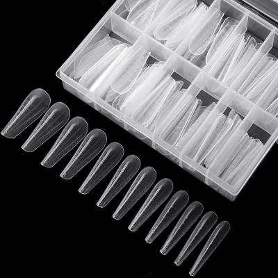 China Eco-Friendly 120pcs UV Gel Transparent Quick Building Double Nail Forms With Scale False Nail Tips Mold Poly Nail Gel Extension Manicure Tools for sale