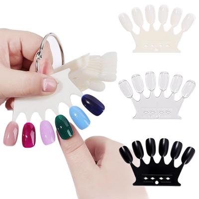 China Eco-Friendly 6*10 Pcs Crown Form Acrylic False Nail Tips Sample Nail Art Display DIY Plastic Manicure Polish Tools for sale