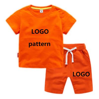 China Fade Proof Custom Sports Casual Color Short Sleeve Baby Kids Boys Girls T-shirt Baby Kids Boys Board Wear Shorts Kids Summer Clothing Sets for sale