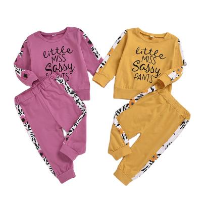 China Spring preppy hoodie suit children's style collar pants autumn fashion round alphabet printing two-piece set for sale