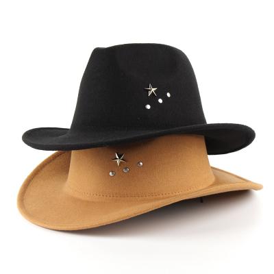 China Custom plush manufacturers western cowboy hats for men and women fall and winter felt jazz top hats for sale