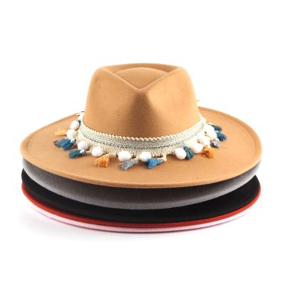 China Amazon ebay plush new and american fashion european ladies felt fedora hat with top brim for sale