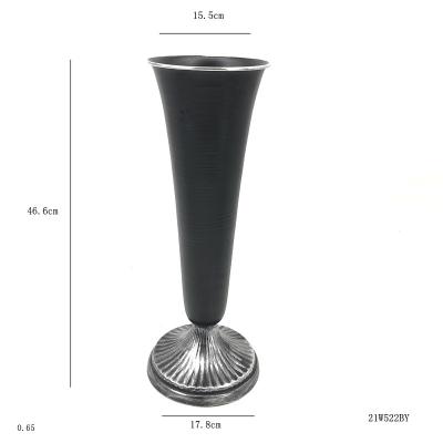 China Contemporary Creative Home Living Room Art Flower Vase High Foot Metal Flower Barrel. for sale