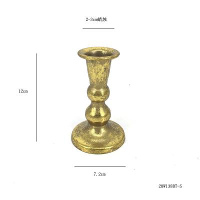 China 2022Classic vintage metal brass candlestick durable wedding home decoration candlestick. for sale