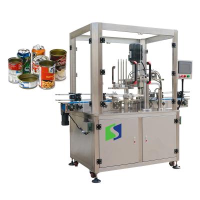 China Automatic Nitrogen Tin Can Sealing Machine Easy Operation 3.5 Gram Weed Vacuum Canning Rinser for sale