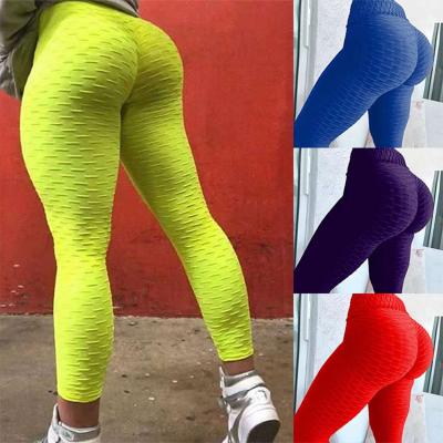 China Breathable Breathable Women Butt Sports Tight High Wear Fitness Gym Workout Lift Active Bubble Yoga Leggings for sale