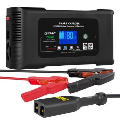 China Smart HTRC 36Volt Golf Cart Charger 36V/18A 48V/13A Smart Charger For Auto PB LiFePO4 Lead Acid Battery Motorcycle Charger for sale