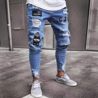 China QUICK DRY Mens Skinny Jeans Fashion Streetwear Biker Distressed Denim Ripped Pencil Style Slim Mens Clothes for sale