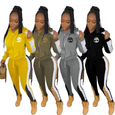 China QUICK DRY Solid Color Women Long Sleeve Zipper Tracksuit Sweat Suit Sets 2 Pieces Set Women Sweat Suit Outfits Tracksuit for sale