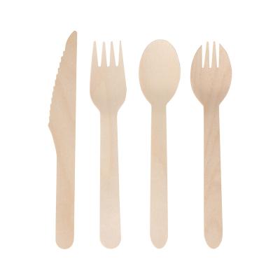 China Disposable Eco Friendly Stocked 100% Biodegradable Wooden Utensils Charred Knives Disposable Wooden Cutlery Set Biodegradable and Sanitized Fully Functional Heavy Duty for sale