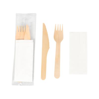 China Eco Friendly Stocked Compostable Compostable Wooden Cutlery Set Disposable Utensils for Party Camping Picnic School Food Truck Wedding Biodegradable Serving for sale