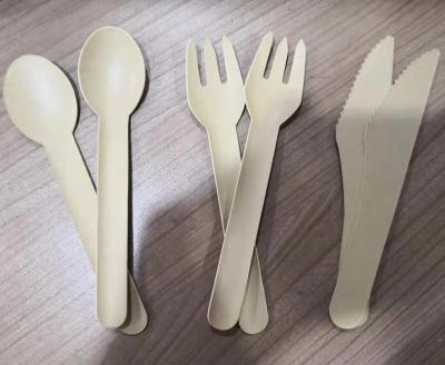 China PS Paper Disposable Biodegradable Biodegradable Stocked Eco Friendly Food Grade Disposable Cutlery Paper Disposable Cutlery Sets For Restaurant Flatware Sets Wood Supportoon for sale