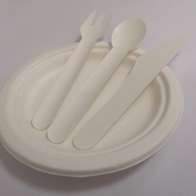 China Eco-Friendly Stored Biodegradable Biodegradable Compostable Paper Forks Administers Eco-Friendly Spoon Goods Set Combined Disposable Knives And Heat Resistant Cutlery for sale