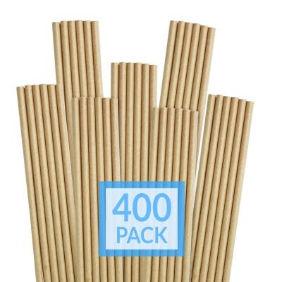 China 1000 Pack Disposable Eco Friendly Stocked Biodegradable Paper Straws (Kraft Paper Brown) | Biodegradable / Eco - Friendly Paper Drinking Straws Disposable , Brown Drinking Straw for sale