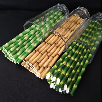 China 25Pcs Panda Bamboo Paper Straws Birthday Party Wedding Decoration Biodegradable Eco-Friendly Disposable Straw Disposable Drinking Straw Baby Shower for sale