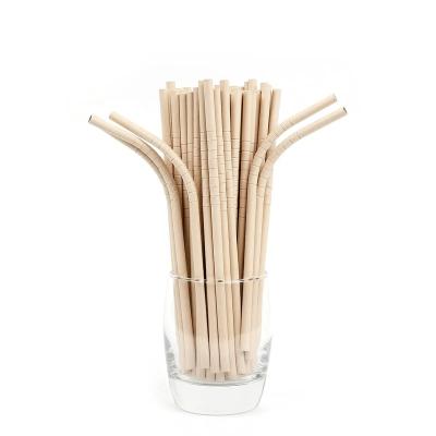 China Eco Friendly Disposable Stored Biodegradable Bamboo Flexible Paper Straws For Drinking 7.75