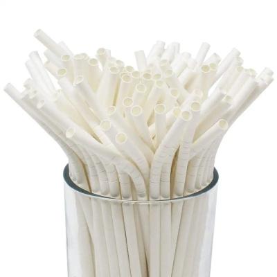 China 100pcs Biodegradable Premium Flexible Bendable Paper Straws Disposable Stocked Eco-Friendly Bulk Paper Straws Eco-Friendly U-Bend Disposable& for sale