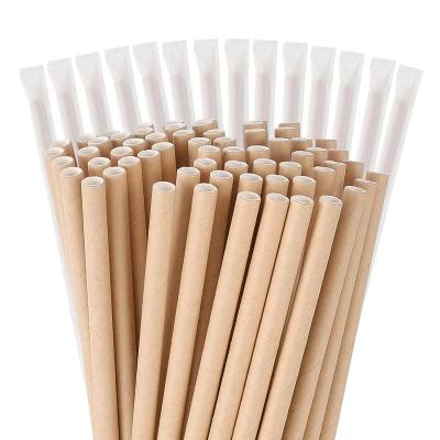 China Disposable Eco Friendly Stocked Biodegradable White Paper Straws Individually Wrapped For Drinking Disposable Eco-Friendly Paper Drinking Straws for sale