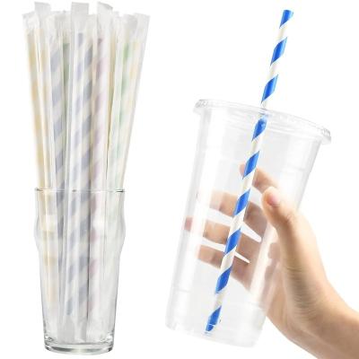 China Disposable Eco Friendly Biodegradable Stocked Paper Wrapped Eco-Friendly Drinking Straws , 0.31