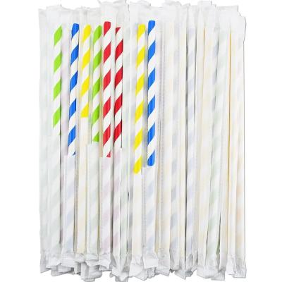 China Disposable Eco-Friendly Stored Biodegradable Jumbo Straws Wrapped 1000 Pack Straw Disposable Eco-Friendly Paper Drinking Paper Straws for sale