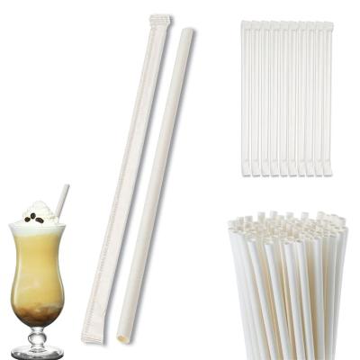 China Disposable Eco-Friendly Stocked Biodegradable Paper Straw 100 Pack White Paper Drinking Straws Wrapped Party Supplies Eco-Friendly Wedding for sale