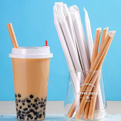 China Food Grade Disposable Eco-Friendly Stocked Biodegradable Paper Drinking Straws 100 Pcs Point Bubble Tea Disposable Eco-Friendly Straws For Drinks Bar Kitchen Degradable Tools for sale