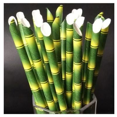 China Bamboo Paper Straws Disposable Drinking Biodegradable Biodegradable Stocked Eco-Friendly Disposable Bubble Tea Straws for Birthday Wedding Decor Christmas Party for sale