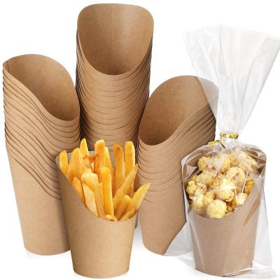 China Biodegradable French Fries Holder 14 Oz Disposable French Fries Cups Wrapping Paper Popcorn Boxes For Waffles, Chips, Popcorn for sale