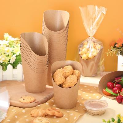 China Biodegradable French Fries Holder Deli Disposable Paper Cups Baking Waffle Popcorn Boxes Snacks Wrapping Paper Food Containers for sale