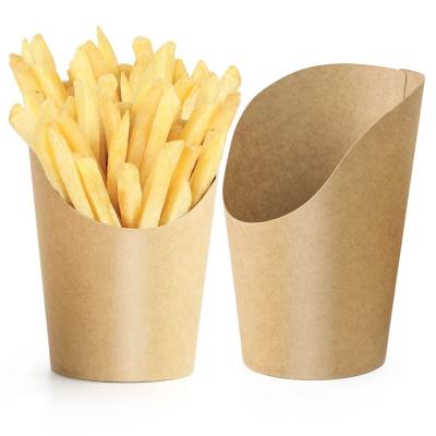 China Biodegradable French Fries Box 14oz Disposable Takeout Party Baking Supplies Waffle Paper Popcorn Boxes Clamp Kraft Paper Cups Holder for sale