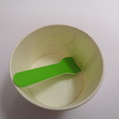 China Eco-Friendly Disposable Desert Spoon Cardboard Ice Cream Biodegradable Stored Biodegradable Paper Scoop Made Of 9 Layers Wrapping Pooper Biodegradable Scooper Paper for sale