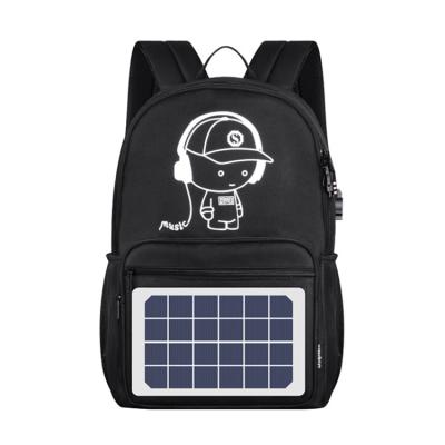 China New Fashion Solar Panel Laptop Backpack Unisex Reflective Casual Backpack Smart Solar Backpack With USB Port for sale