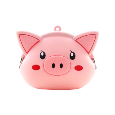 China 2020 Cute New Mini Small Bag Children Bag Waterproof Pig Cartoon Girl Silicone Coin Purse for sale