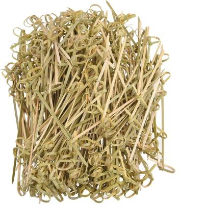 China 300 disposable packets - 4.1 inches - with knot loops - for cocktail or barbecue snacks, sandwiches, etc. Bamboo Cocktail Picks for sale