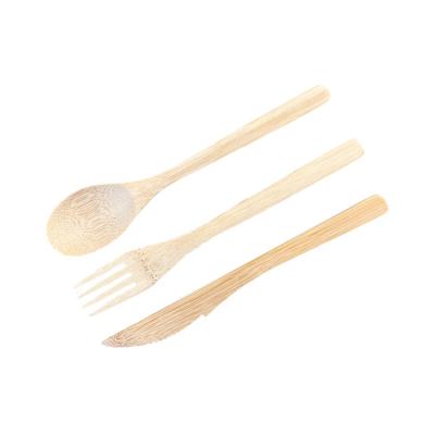 China BAMBOO Reusable Tableware Fork Spoon Natural Wooden Bamboo Knife for sale