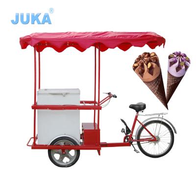 China Solar cargo bicycle ice cream tricycle, solar ice cream cargo bike with DC 12v freezer, ice cream cart for sale